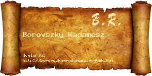 Borovszky Radamesz névjegykártya